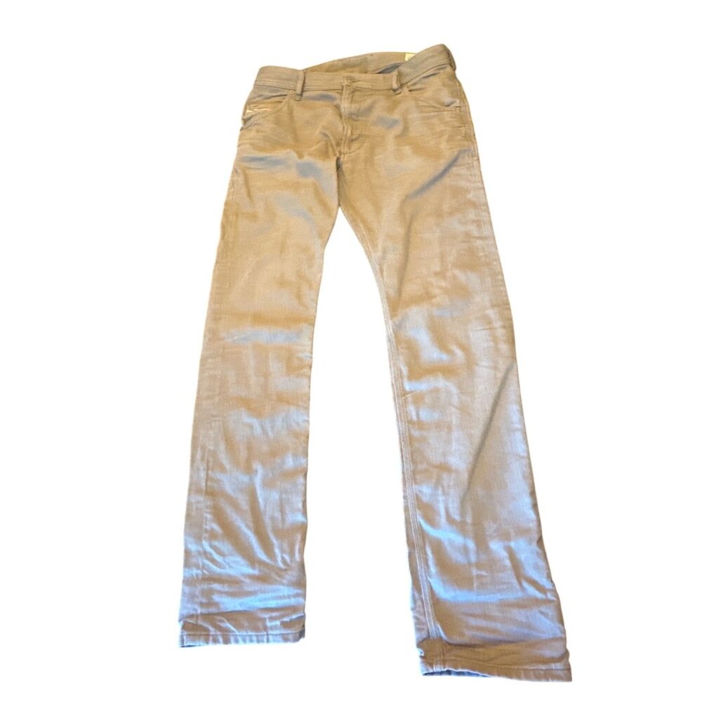 Diesel Krooley Mens Regular Slim-Carrot Jeans W31 Beige Streetwear
